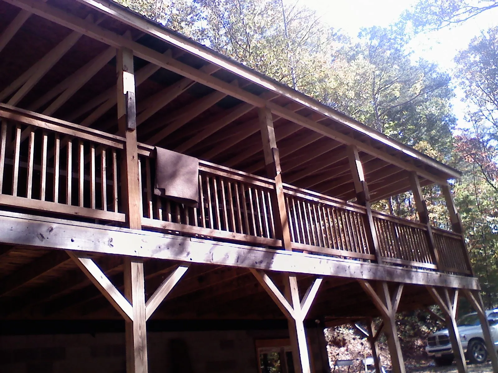 Timber framing under a new elevated porch and deck — Roof Leak Repair in Ellston by Roofing Brothers